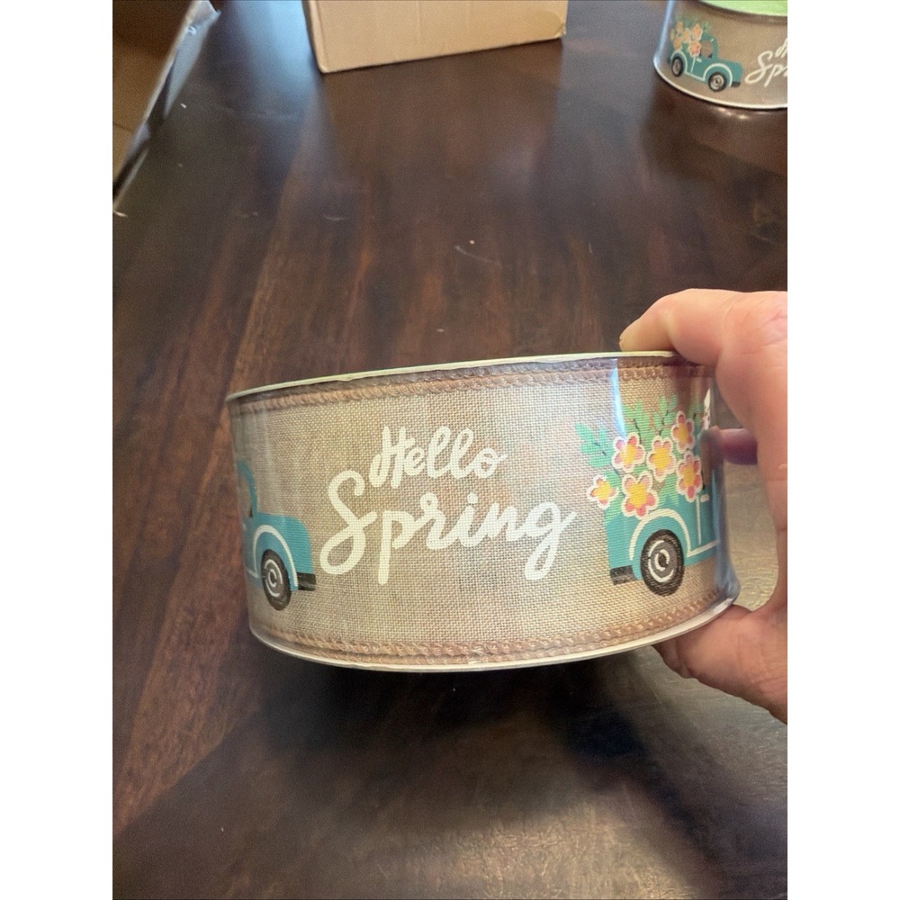 Members Mark Premium Wired Ribbon 2.5" wide x 50 yards Hello spring truck